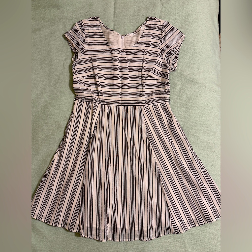 Pinstripe Skater Dress